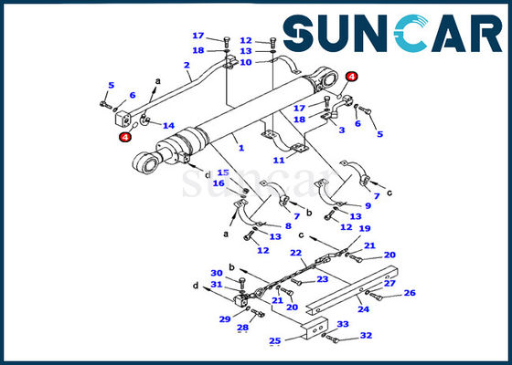 Excavator 707-98-28610 Bucket Hydraulic Cylinder Seal Kit PC120-6H Komatsu Inner Repair Kit