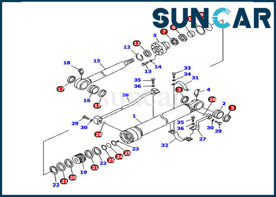 707-98-36240 Bucket Cylinder Sealing Kit Komatsu Seals PC120-6 Model Inner Repair Kit