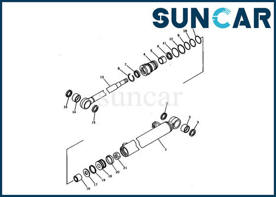 21S-63-02010 Boom Hydraulic Cylinder Assy Komatsu Seal Kit Fits PC03-1 Excavator Inner Parts