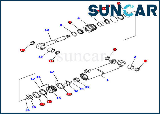 Hydraulic Seals 707-99-36550 7079936550 Angle Cylinder Sealing Kit Fits D61EX-15 Komatsu
