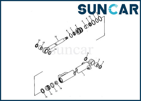 21S-63-02030 Seal Kit Bucket Cylinder Service Kit For PC03-1 Komatsu Excavator Models Inner Parts