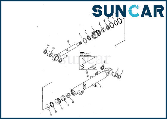 PC05-5 Komatsu 707-00-50630 Bucket Cylinder Seal Kit Oil Resistance Cylinder Replacement Parts