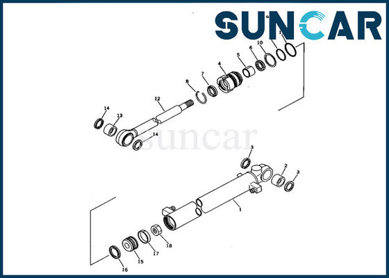 Bucket Cylinder Seal Kit 707-00-50680 Replacement Service Kit For Komatsu Mini Excavator PC05-6