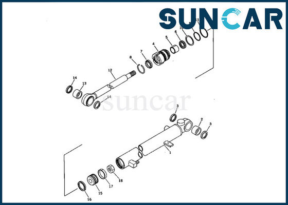707-00-55010 Arm Cylinder Seal Kit Komatsu PC07-1 Mini Excavator Inner Repair Parts