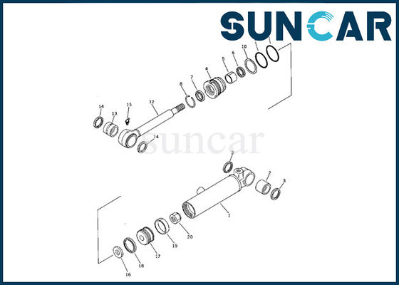 Komatsu Service Kit 707-00-60340 Blade Cylinder Seal Kits Fits Mini Excavator PC05-5 Inner Parts