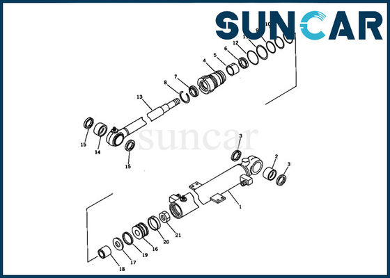 PC07-1 Komatsu 707-00-60410 Mini Excavator Boom Cylinder Seal Kit Machinery Sealing Replacement Parts