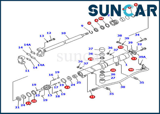 Oil Resistance 707-98-28640 Lift Repair Seal Kit D65EX-15 D65PX-15 Komatsu Cylinder Sealing Kit