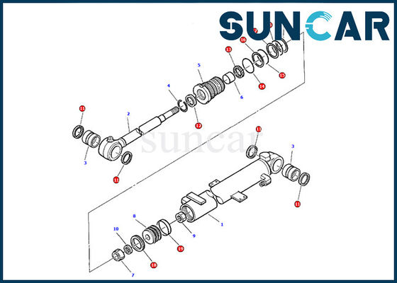 878000380 Boom Cylinder Service Kit Komatsu PC05-7 Seal Repair Kit Excavator Inner Gasket Kit