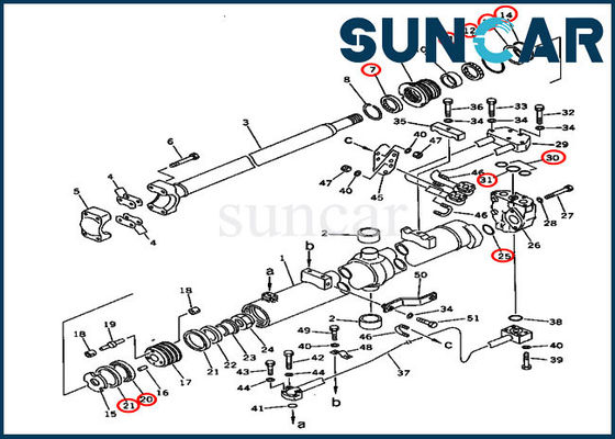 707-98-37580 Blade Lift Cylinder Seal Kit Fits D85A-21 Komatsu Crawler Dozers Models