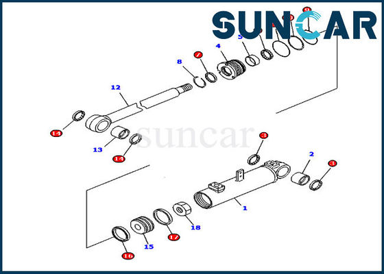 707-98-43520 Blade Trimming Cylinder Replacement Seal Kit D85A-21 D85E-21 Komatsu Repair Kit