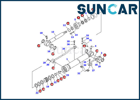 Oil Resistance 707-99-25870 Bucket Cylinder Seal Kit PC120-6E0 Komatsu Excavator Repair Kit
