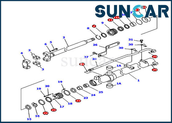 D85EX-15 D85PX-15 Bulldozer 707-99-36140 Komatsu Blade Lift Sealing Kit Cylinder Repair Kits