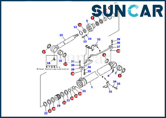 Komatsu 707-99-37300 Boom Cylinder Seal Kit Fits Excavator Machinery PC130-7 Inner Parts Service Kit