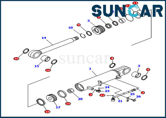 Hydraulic Ripper Lift Seal Kit 707-99-43710 Cylinder Repair Kits Fits D85EX-15R Komatsu Bulldozer