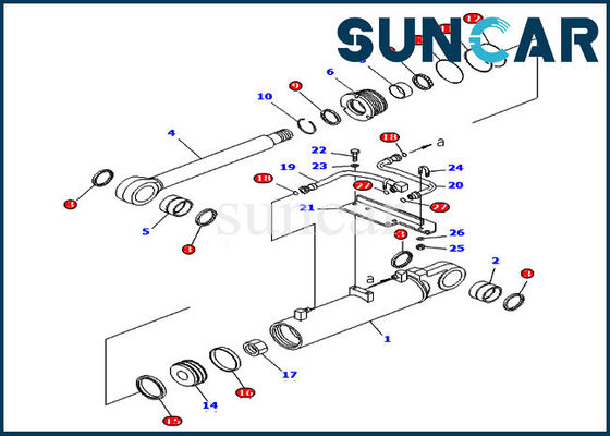 707-98-43650 Ripper Lift Cylinder Sealing Kit Repair Service Kit For D85EX-15 Komatsu