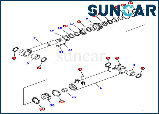 707-99-43380 7079943380 Hydraulic Service Kit D85EX-15 Komatsu Cylinder Replacement Seal Kit