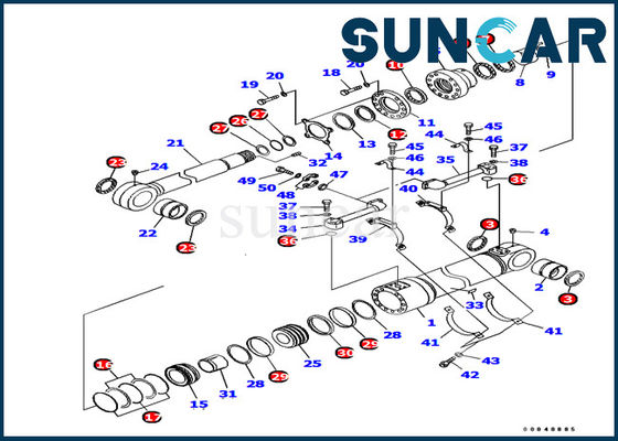 707-99-72370 Bottom Dump Cylinder Seal Kit For Loader  Komatsu PC1250-7 Machinery Inner Parts