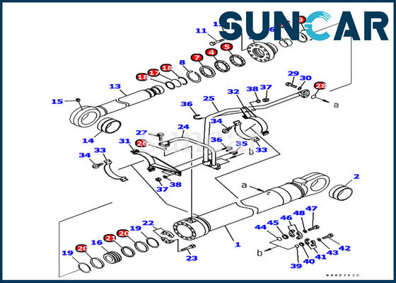 Komatsu Service Kit 707-99-77050 Bucket Cylinder Seal Kits For PC1250-8 Excavator replacement