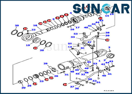 707-99-77120 Hydraulic Seal Kit Komatsu Bucket Cylinder Service Kit PC1100-6 FOR 5.7M Cylinder Assy