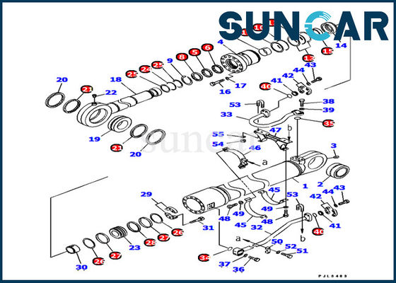 Komatsu Seal Kit 707-99-77190 Bucket Cylinder Service Kit Parts For PC1250LC-8 Excavator Inner Repair