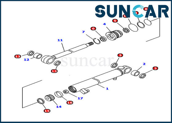 707-98-04640 Excavator Arm Cylinder Oil Resistance Seal Kit Komatsu PC12R-8 Inner Parts Replacement