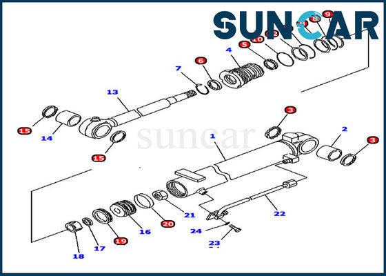 707-98-10880 Boom Cylinder Replacement Seal Kit PC12R-8 Komatsu Service Kit Model Repair Parts