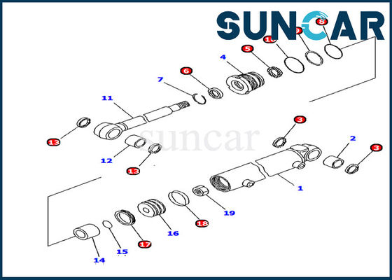 Komatsu Oil Resistance 707-98-11330 Boom Swing Cylinder Seal Kit PC12R-8 Excavator Repair Kit