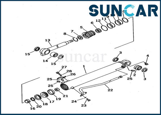Hydraulic Komatsu Seals 707-98-13020 PC12UU-2 Excavator Bucket Cylinder Inner Parts Seal Kit
