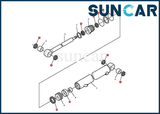 878000497 Boom Swing Cylinder Seal Kit Komatsu Excavator PC12R-8 Inner Repair Sealing Kit