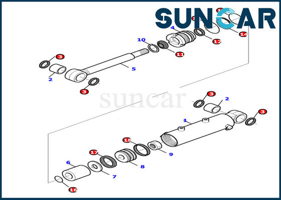 878000499 Blade Cylinder Hydraulic Seal Kit PC15R-8 Komatsu Excavator Inner Parts Gasket Kit