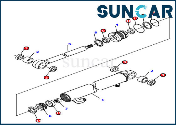 878000500 Arm Cylinder Seal Kit Komatsu Hydraulic Cylinder Spare Parts Fits PC12R-8 Gasket Kit