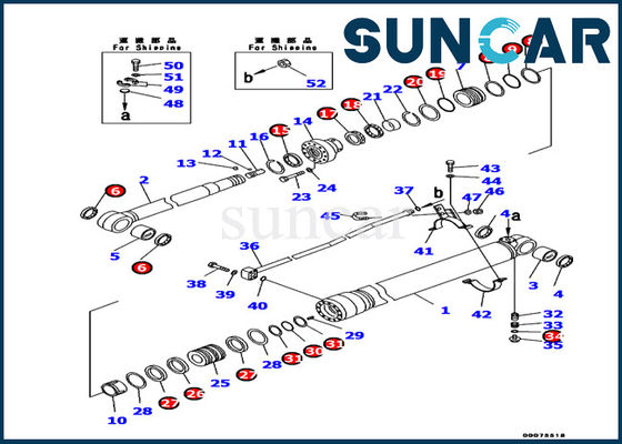 707-99-37310 Komatsu Boom Cylinder Seal Kit Excavator Parts PC130-7K Sealing Repair Kit