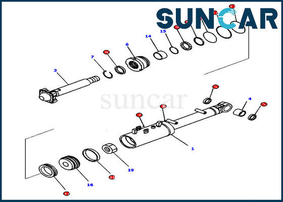 707-99-43390 Hydraulic Tilt Seal Repair Kit Dozer Sealing Parts For D65PX-17 D65EX-17 Komatsu