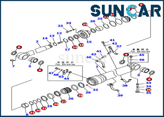 707-99-46420 Komatsu PC160LC-7-E0 Arm Cylinder Seal Kit Hydraulic Parts Excavator Service Kit