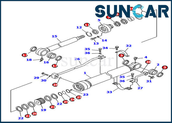 Oil Resistance 707-99-27500 Bucket Cylinder Seal Kit PC130F-7 Komatsu Excavator Sealing Kit