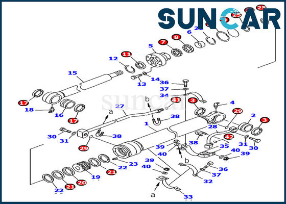 707-99-27680 Bucket Cylinder Seal Kit Komatsu PC138US-8 Oil Resistance Excavator  Seal Kit