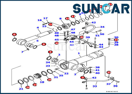 707-99-38440 7079938440 Arm Cylinder Seal Kit PC138US-8 Komatsu Excavator CYL Service Kit