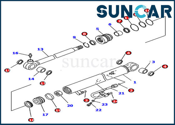707-98-04700 Bucket Cylinder Seal Kit Komatsu PC18MR-2 PC14R-3 Excavator Inner Service Kit