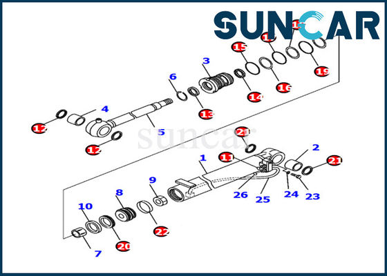 707-98-04710 Boom Cylinder Seal Kit Komatsu PC14R-3 Excavator Inner Repair Service Kit