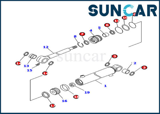 707-98-11220 Komatsu Boom Swing Cylinder Seal Kit PC14R-3 Hydraulic Cylinder Assy Repair Kit