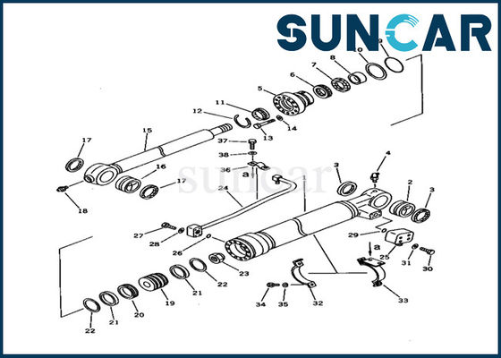 707-98-37110 Hydraulic Cylinder Sealing Kit Komatsu PC150-5 Inner Parts Bucket Cylinder Service Kit