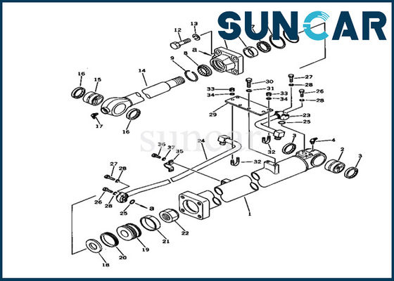 707-98-37510 Komatsu Bucket Cylinder Seal Kits PC150LC-1 Excavator Model Repair Service Kit