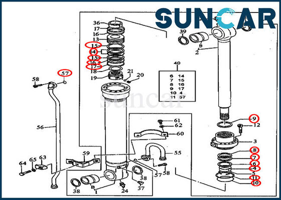 200CLC JOHN DEERE AT196469 Bucket Seal Kit 240DLC Excavator Cylinder Repair Kits