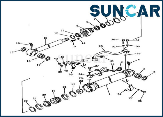 Komatsu Boom Cylinder Service Kit 707-98-38520 Seal Kit Replacement For Excavator PC150-5