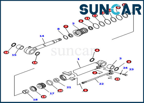 707-98-12390 Komatsu Sealing Kit PC16R-3 Cylinder Seal Repair Kit Replacement For Excavator Model
