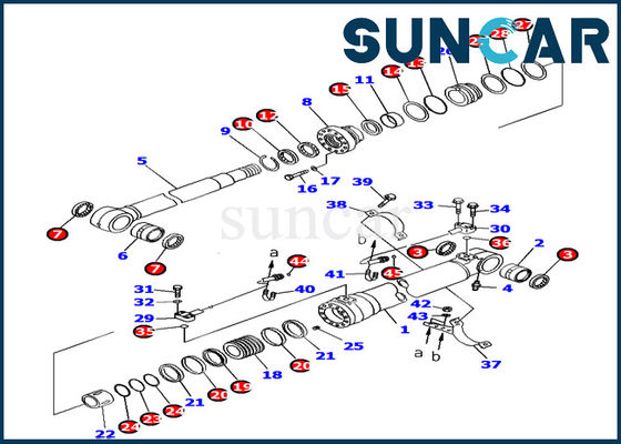 Boom Cylinder Seal Kit 707-99-38720 Fits Komatsu Excavator PC160LC-7 Inner Repair Parts