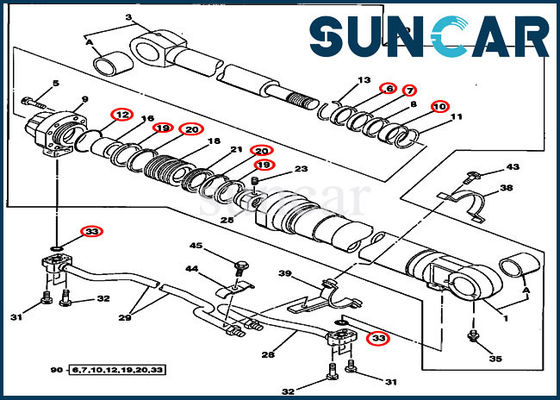 AT264433 Arm Seal Repair Kit Cylinder Service Kits Fits 230LCR 200CLC Deere Parts