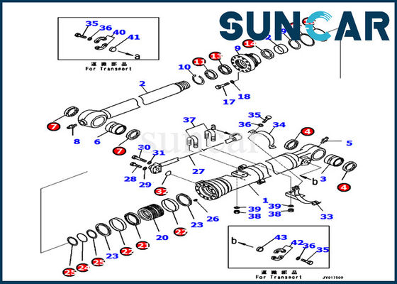 707-99-48710 Komatsu ARM Cylinder Seal Kit Cylinder Inner Parts PC240LC-10 Excavator Repair Kit