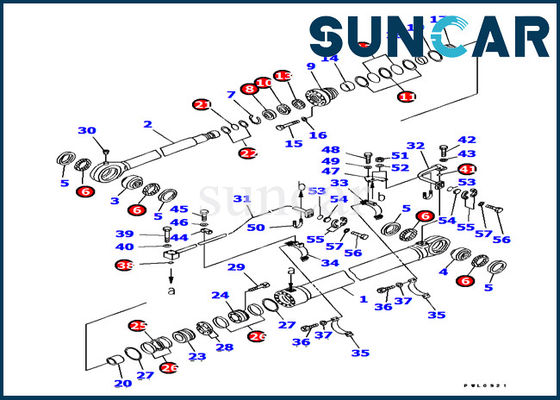 707-99-77070 Bucket Cylinder Sealing Kit Komatsu Excavator PC1800-6 Inner Repair Parts