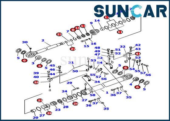 Komatsu PC1800-6 Bucket Cylinder Seal Kit 707-99-77180 Excavator Service Kit Inner Repair Kit